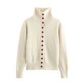 Versatile Turtleneck Single-Breasted Sweater