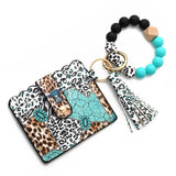 Western Bull Card Wallet With Beaded Keychain_Cwab4948