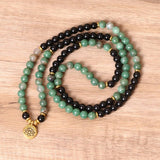 GREEN BLACK BEADED BRACELETS WITH STRETCHY BANDS_CWAJE3927