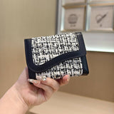Simple Tweed Panel Trifold Wallet_Cwab06223