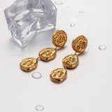 GEOMETRIC STAINLESS STEEL WRINKLE STUD EARRINGS_CWMM2352