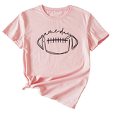 Wome Casual Tee With Fun Football Print_Cwdsd8368