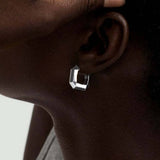 IRREGULAR SQUARE EARRINGS STAINLESS STEEL_CWAJE5056