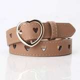 Non-Perforated Heart-Shaped Hollowed-Out Belt