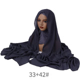 CLASSIC SOLID COLOR PEARL CHIFFON ETHNIC HEADSCARF_CWASC2449