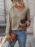Waffle Round-Neck Solid-Color Knitted T-Shirt