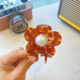 FLORAL HAIR CLIP PEARL AND RHINESTONE PETAL CLIP_CWASC1606