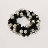 BOHO CRYSTAL PEARL BEADED HAIR TIE CUTE GIRL BAND_CWAHA6779