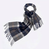 100% WOOL PLAID SCARF SOFT REVERSIBLE WRAP_CWASC2348