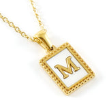 18K GOLD STAINLESS STEEL LETTER SHELL NECKLACE_CWAJE0685