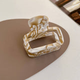 Tortoise Shell Square Hair Claw, Hollow Chic Clip