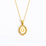 NEW CREATIVE 26 LETTERS PENDANT OVAL NECKLACE_CWMM3771
