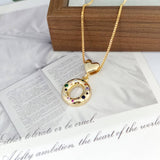 COLORFUL ZIRCONIA HEART LETTER PENDANT NECKLACE_CWMM5875
