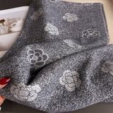 Elegant Camellia Cashmere Feel Tassel Scarf Wrap_Cwasc03244