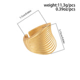 EXAGGERATED FRENCH DISC PLEATED METAL RING_CWAJE1824