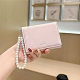 Velvet Pearl Letter Trifold Mini Wallet_Cwab06211