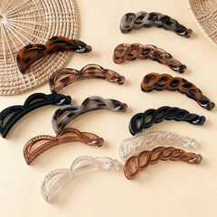 Bow Banana Hair Clip Elegant Ponytail Holder_Cwaha07559