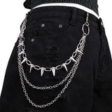 HIP HOP PUNK METAL RIVET MULTI LAYER PANTS CHAIN_CWMM0677