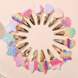GLITTER BB CLIP SET WITH STARS HEARTS FOR GIRLS_CWAHA6714