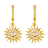 SUNFLOWER PENDANT WITH ZIRCON EARRINGS_CWAJE1016