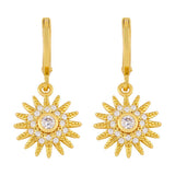SUNFLOWER PENDANT WITH ZIRCON EARRINGS_CWAJE1016