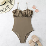 Womens One Piece Suspender Bikini Swimsuit