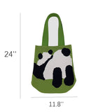 Women Casual Panda Knitted Handbag Shoulder Bag_Cwab0850