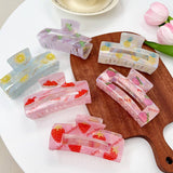 IRIDESCENT FRUIT HAIR CLAW SWEET CANDY COLOR CLIP_CWAHA1577