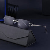 RIMLESS CUT SQUARE FRAME SUNGLASSES_CWASG0679