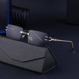 RIMLESS CUT SQUARE FRAME SUNGLASSES_CWASG0679