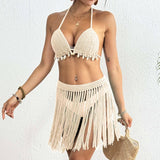 Seashell Splicing Lace Fringe Skirt Hook Set