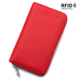 Genuine Leather Zipper Multifunctional Long Wallet_Cwab3741