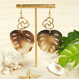 FASHION HOLLOW BLACK SHELL DISC CARVED EARRING_CWMM4367