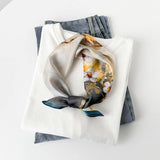 SILK SQUARE SCARF ELEGANT CHINESE FLORAL PRINT_CWASC0814