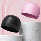 Unisex Silicone Swim Cap For Long Hair Ears_Cwmm6701