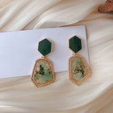 S925 Silver Needle Crushed Stone Stud Earrings