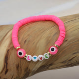 COLORFUL POLYMER CLAY LETTER BEADED BRACELET_CWMM3570