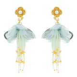 BOHO FLORAL TASSEL EARRINGS GOLD PLATED DESIGN_CWMM6193