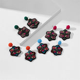 HANDMADE BEADED EMBROIDERY EARRINGS BOHO STYLE_CWMM6186