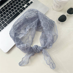 HEART LACE TRIANGLE SCARF SUN PROTECTION NECK WRAP_CWASC0840