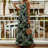 V-Neck Sleeveless Halter Print Boho Long Dress_Cwdmd4498