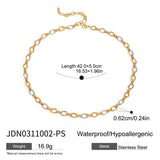 18K GOLD SILVER TWO TONE CROSS CLASP NECKLACE_CWAJE4860