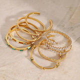 INS ZIRCON OPEN CUFF BRACELET IN STAINLESS STEEL_CWAJE4627