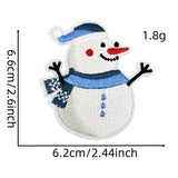 Winter Blue Christmas Graffiti Embroidered Patch_Cwmm4028