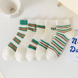 STRIPED EMBROIDERED BUNNY SOCKS FOR WOMEN_CWMS2026