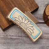 Western Leather Sunflower Poker Hair Claw_Cwasc1628