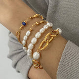 ELEGANT PEARL BRACELET AND STUD EARRINGS SET_CWAJE4621