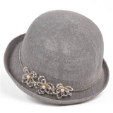 PEARL FLOWER HEMLINE FISHERMAN HAT_CWAH1454