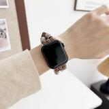 IWATCH9 1 TIBETAN SILVER DENIM LEATHER STRAP_CWWW0069
