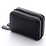 HEAD LAYER COWHIDE DUAL ZIP ZIPPER LEATHER CARD BAG_CWAB3872